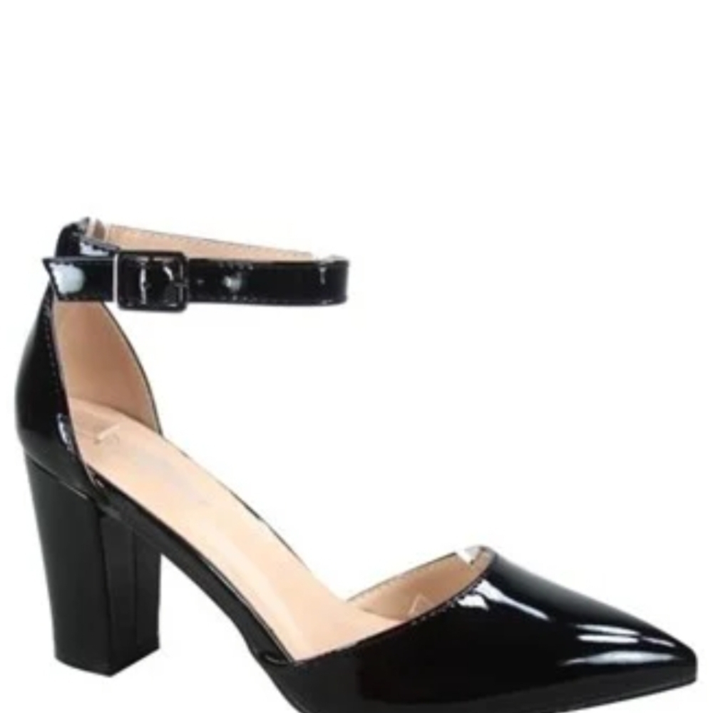 ✨️NWT✨️FOREVER - 7.5 Elegant Black Patent Leather Women's Heels - Picture 4 of 6